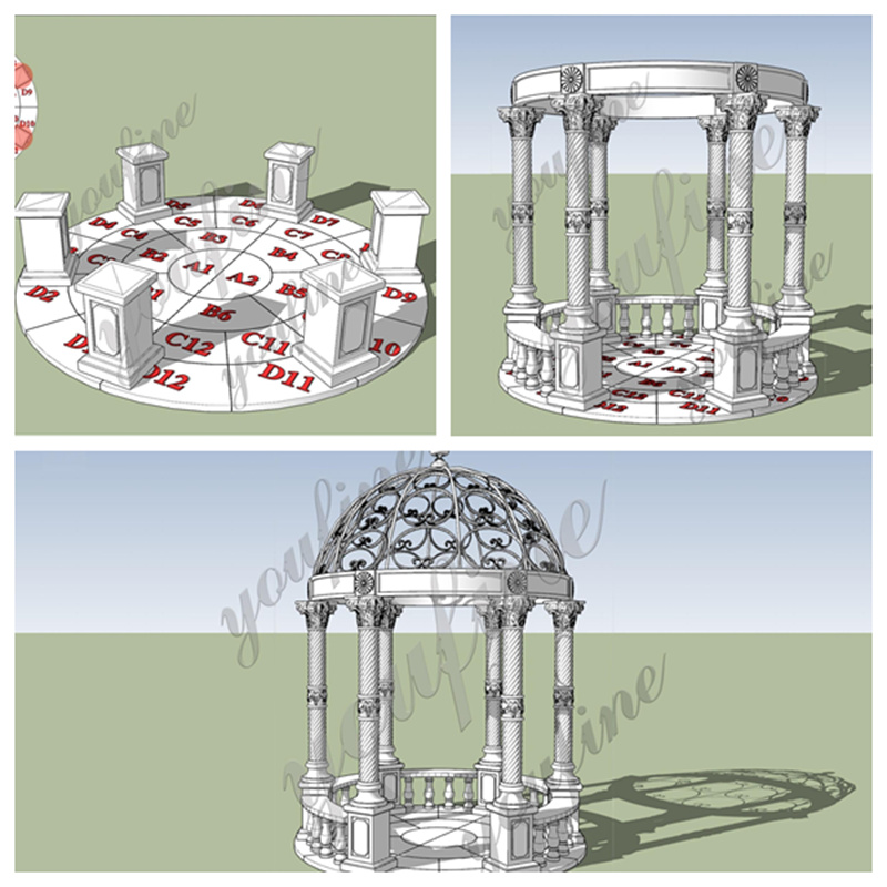 white marble gazebo-